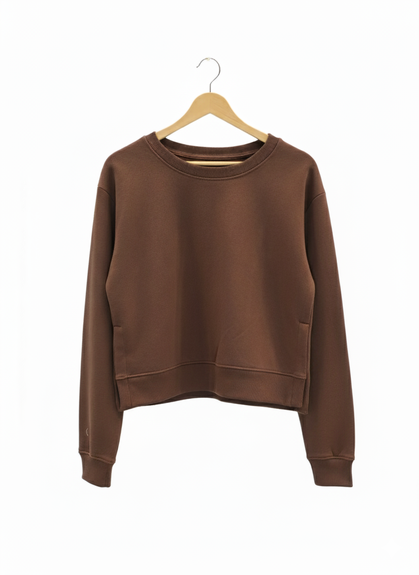 Chocolate Brown Cropped Sweatshirt