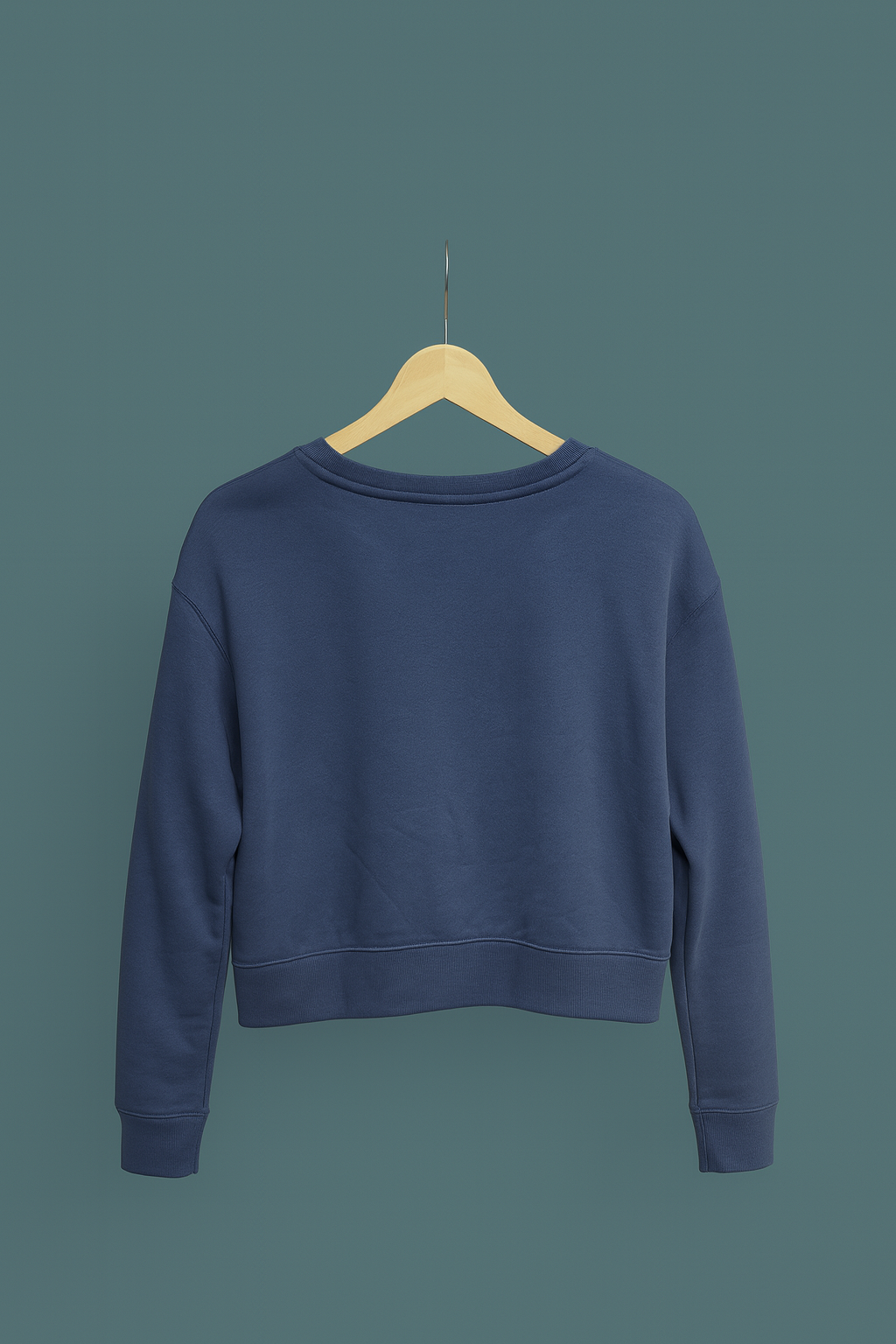 Navy Blue Cropped Sweatshirt