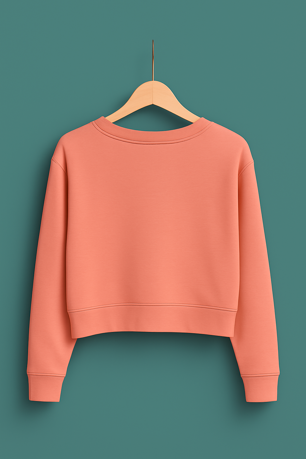 Coral Pink Cropped Sweatshirt