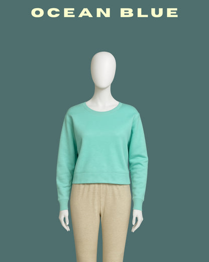 Ocean Blue Cropped Sweatshirt