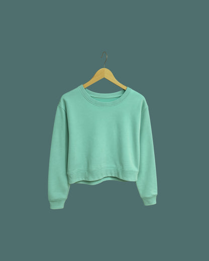 Ocean Blue Cropped Sweatshirt