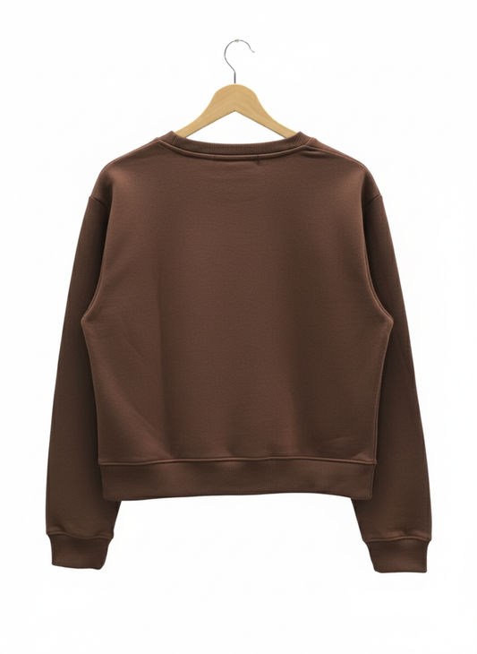 Chocolate Brown Cropped Sweatshirt