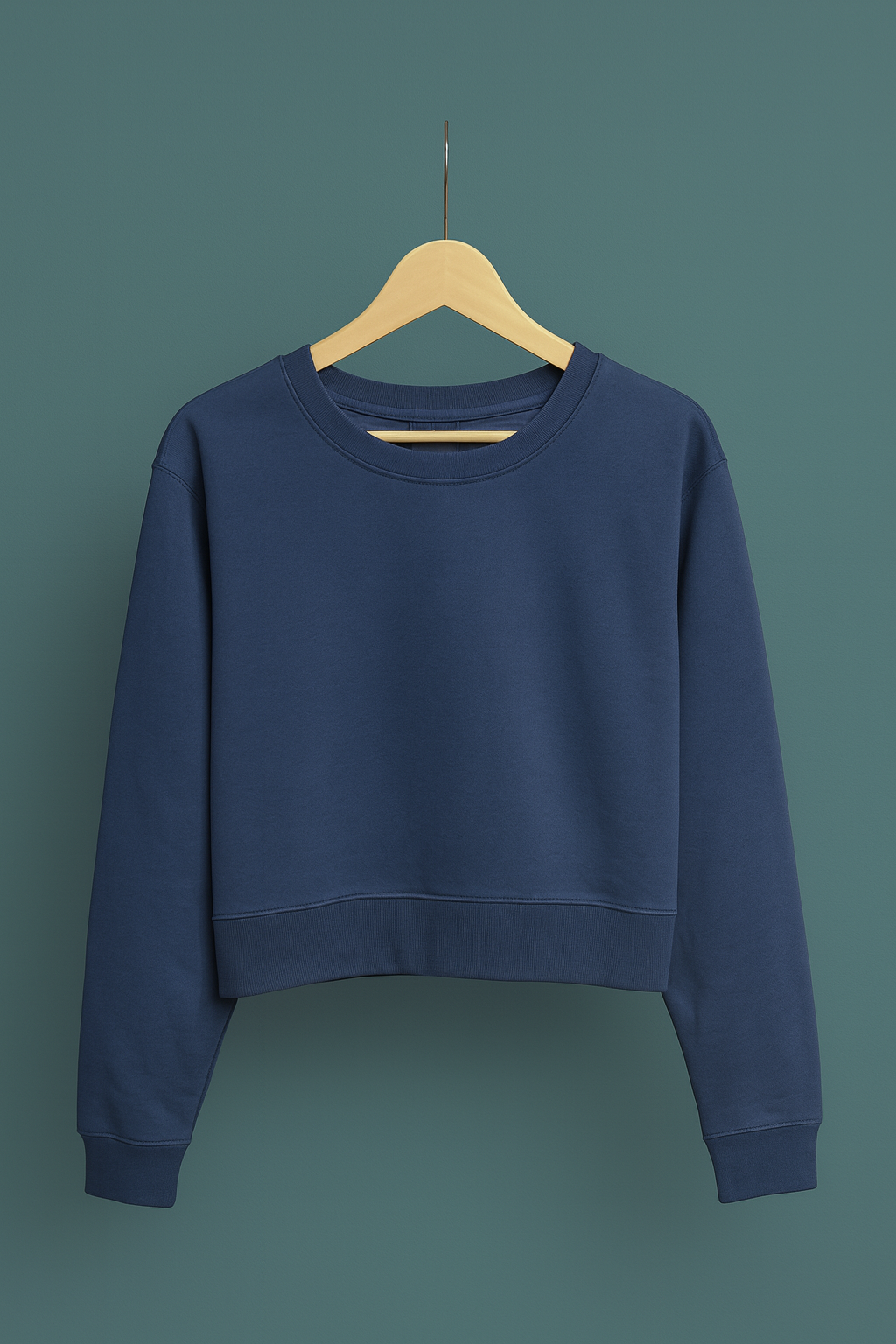 Navy Blue Cropped Sweatshirt
