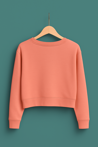 Coral Pink  Cropped Sweatshirt