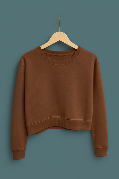 Chocolate Brown Cropped Sweatshirt