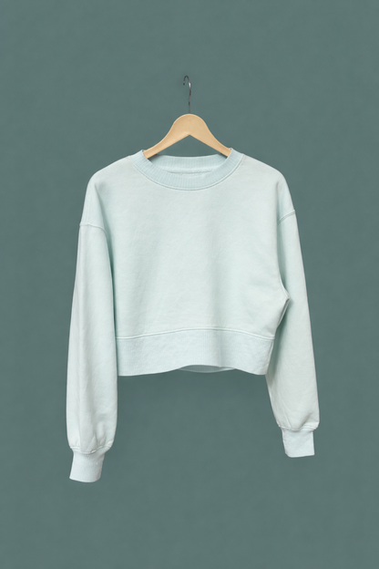 Mint Green Cropped sweatshirt Thumb-hole