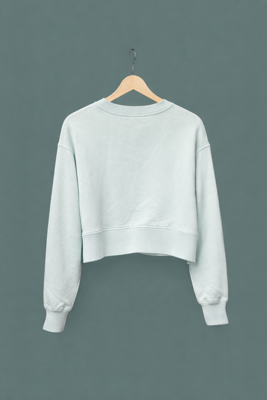 Mint Green Cropped sweatshirt Thumb-hole