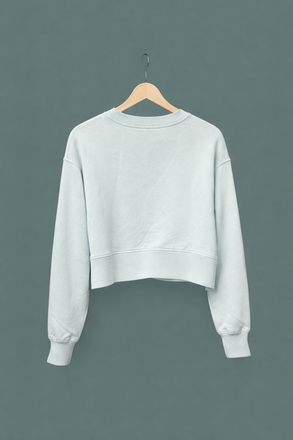 Mint Green Cropped sweatshirt Thumb-hole