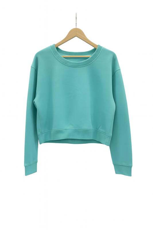 Ocean Blue Cropped Sweatshirt