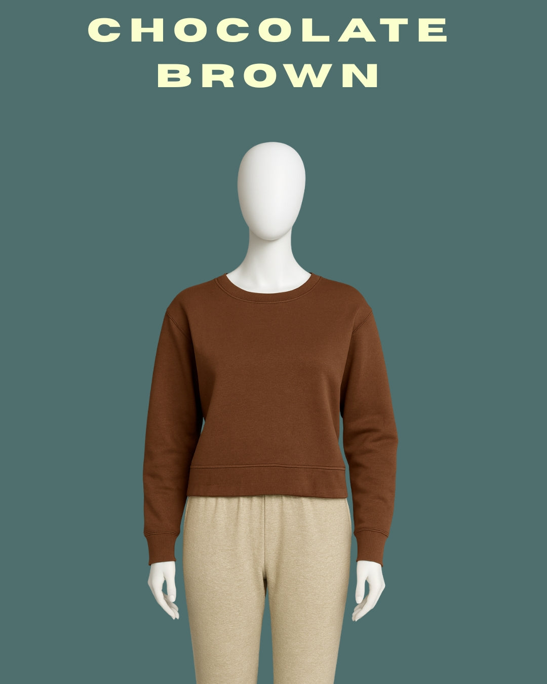 Chocolate Brown Cropped Sweatshirt