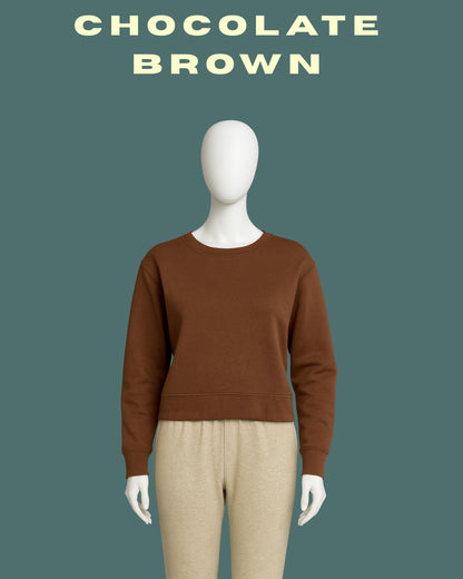 Chocolate Brown Cropped Sweatshirt