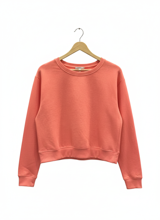 Coral Pink  Cropped Sweatshirt