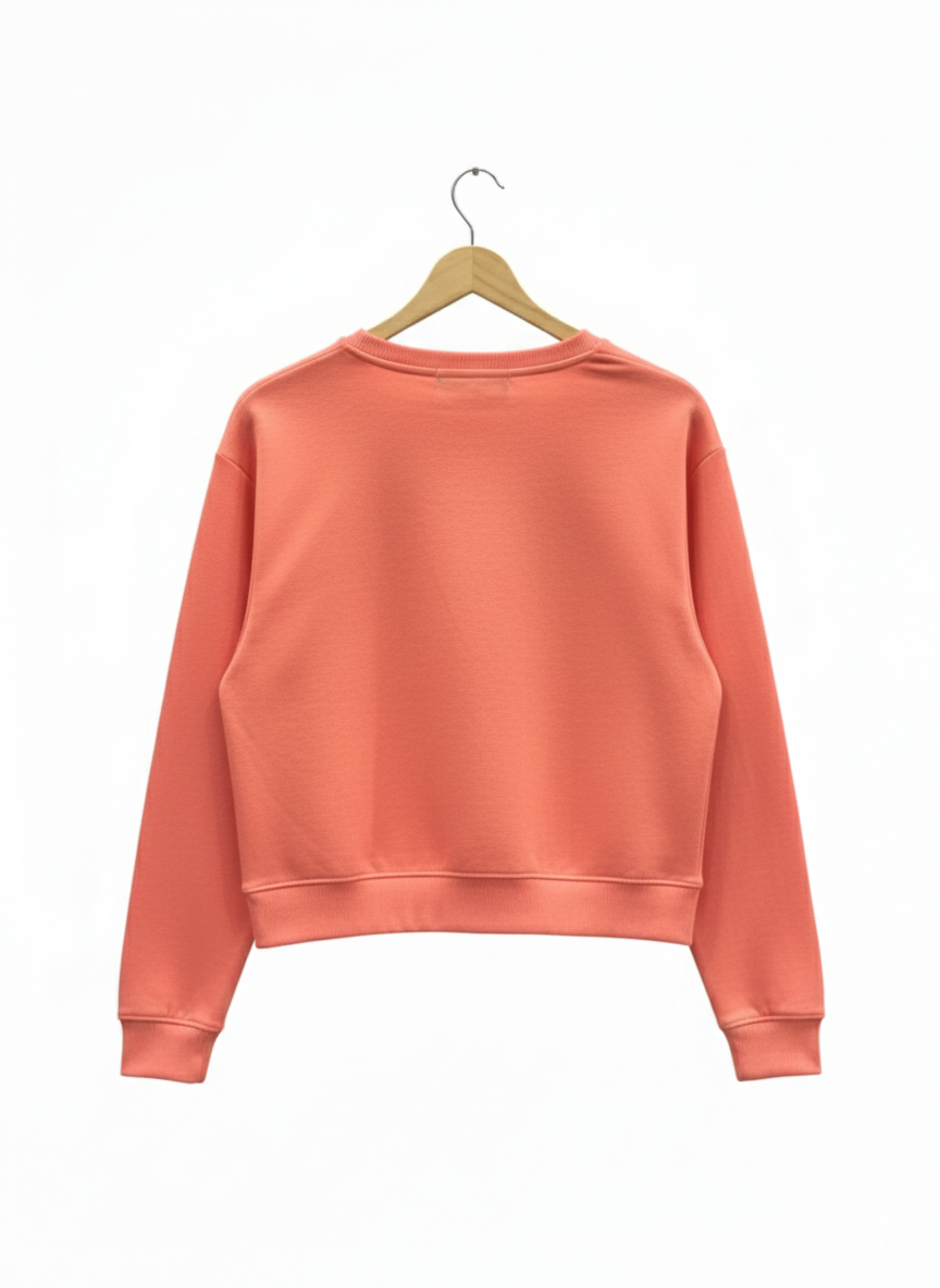 Coral Pink  Cropped Sweatshirt